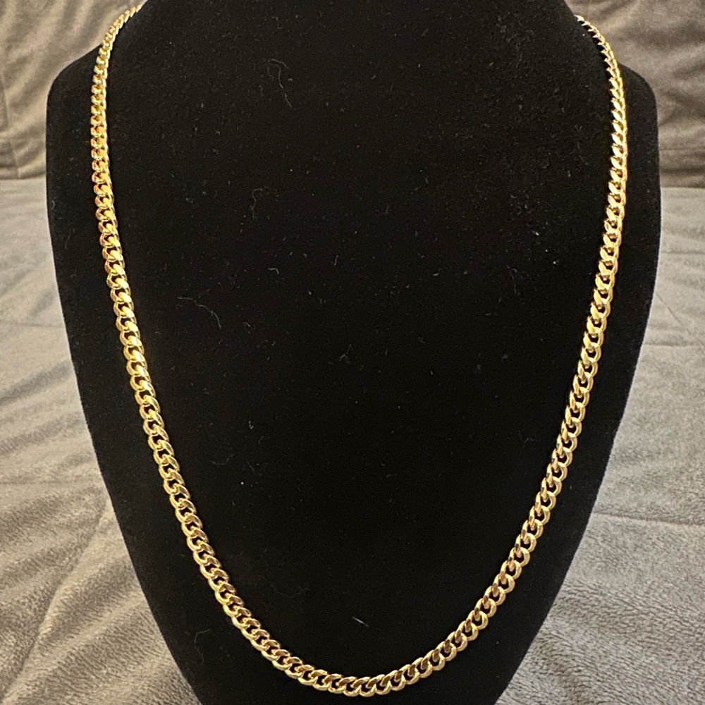 18k Gold Over Sterling Silver Cuban Chain